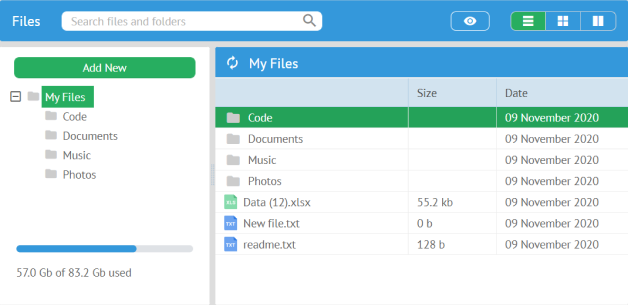File Manager: Compact Skin