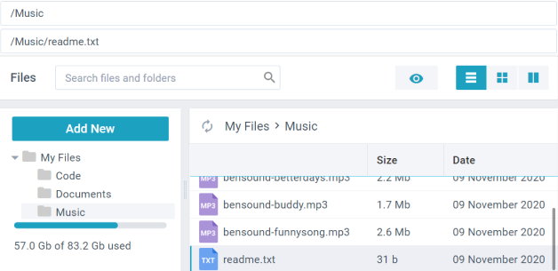 File Manager: Events